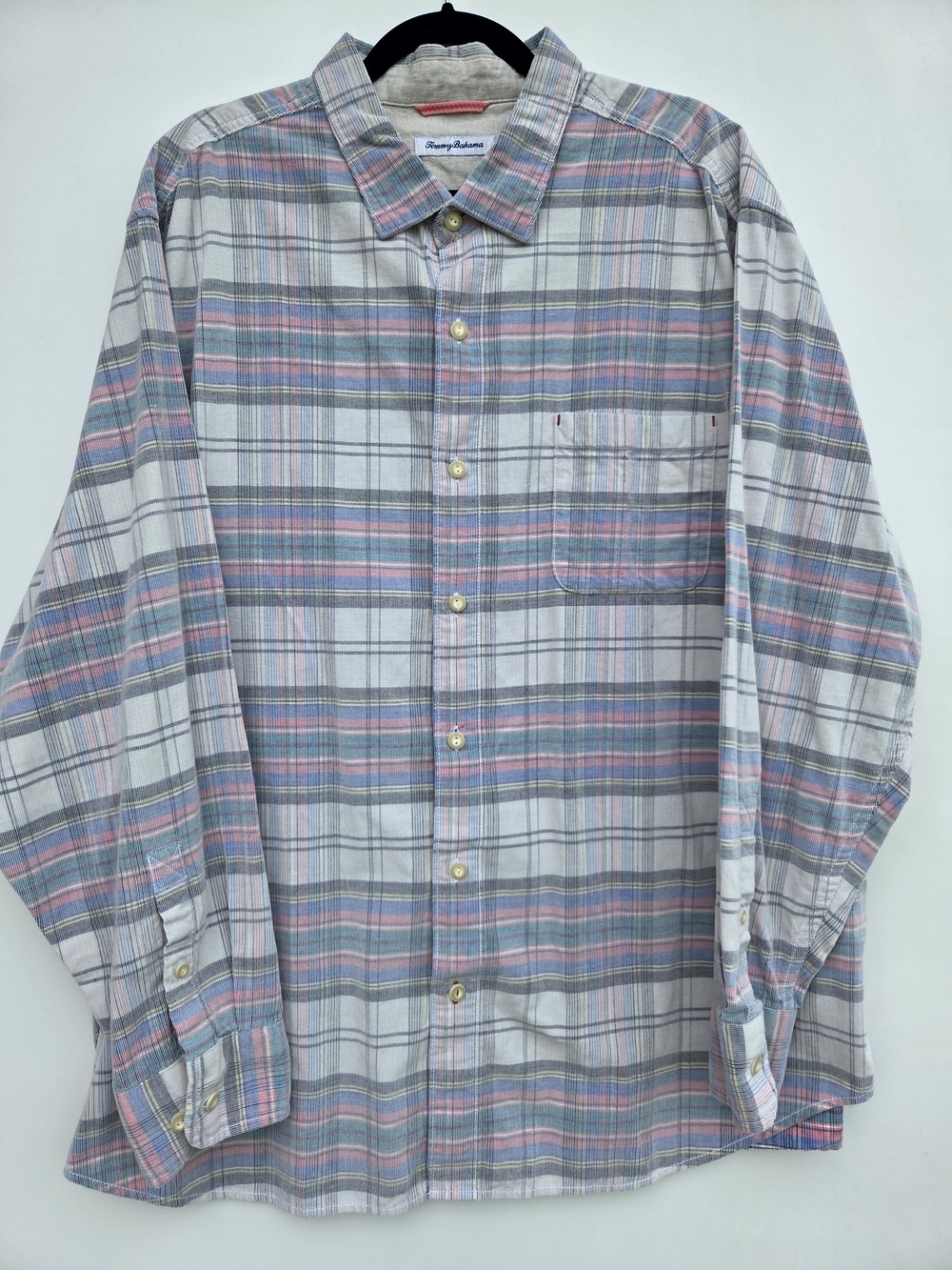 Tommy Bahama Men's Long Sleeve Plaid Corduroy Shirt Size-2XL